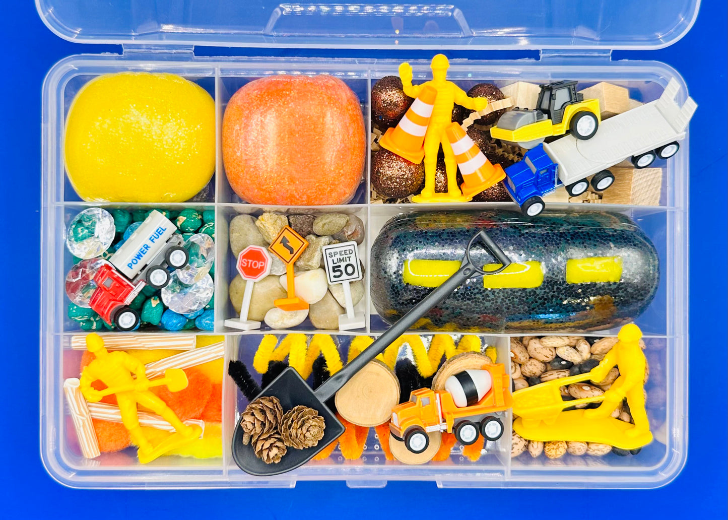 Construction Zone Playdough Sensory Kit Activity Toys Poppy and Pine Creations