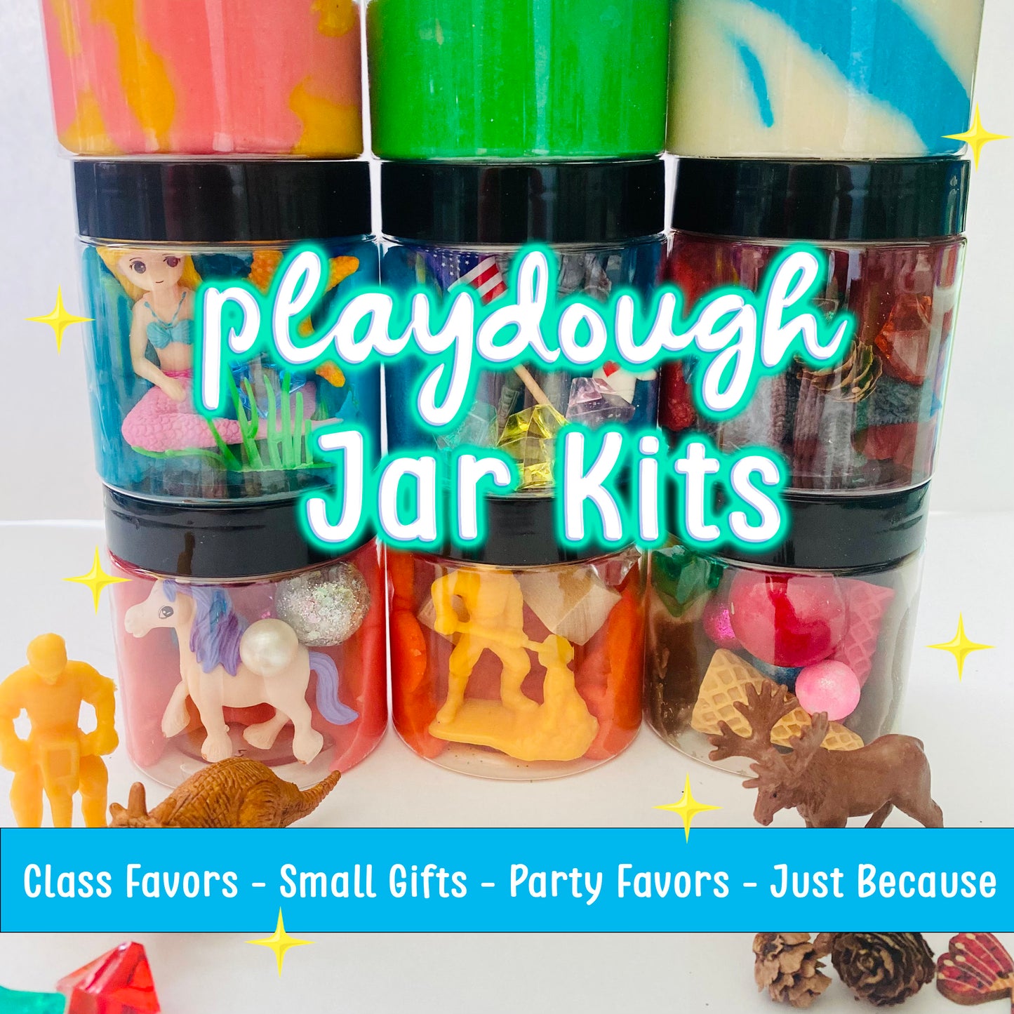 Playdough Jar Kits Activity Toys Poppy and Pine Creations