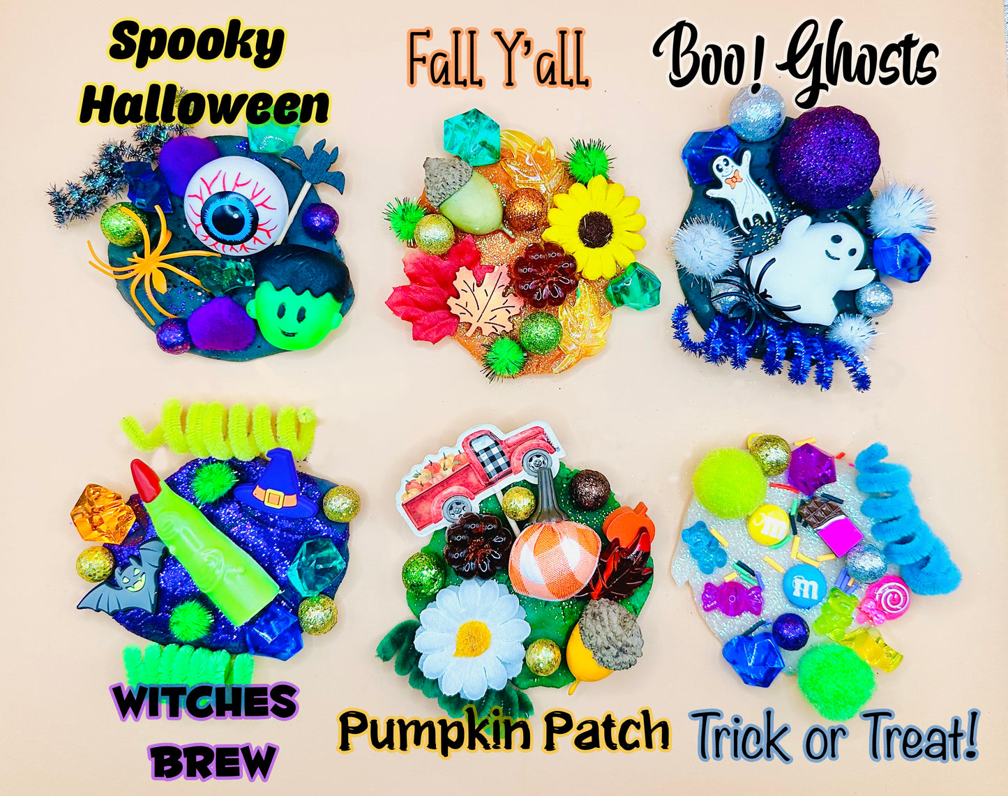 Halloween Playdough Jars Activity Toys Poppy and Pine Creations
