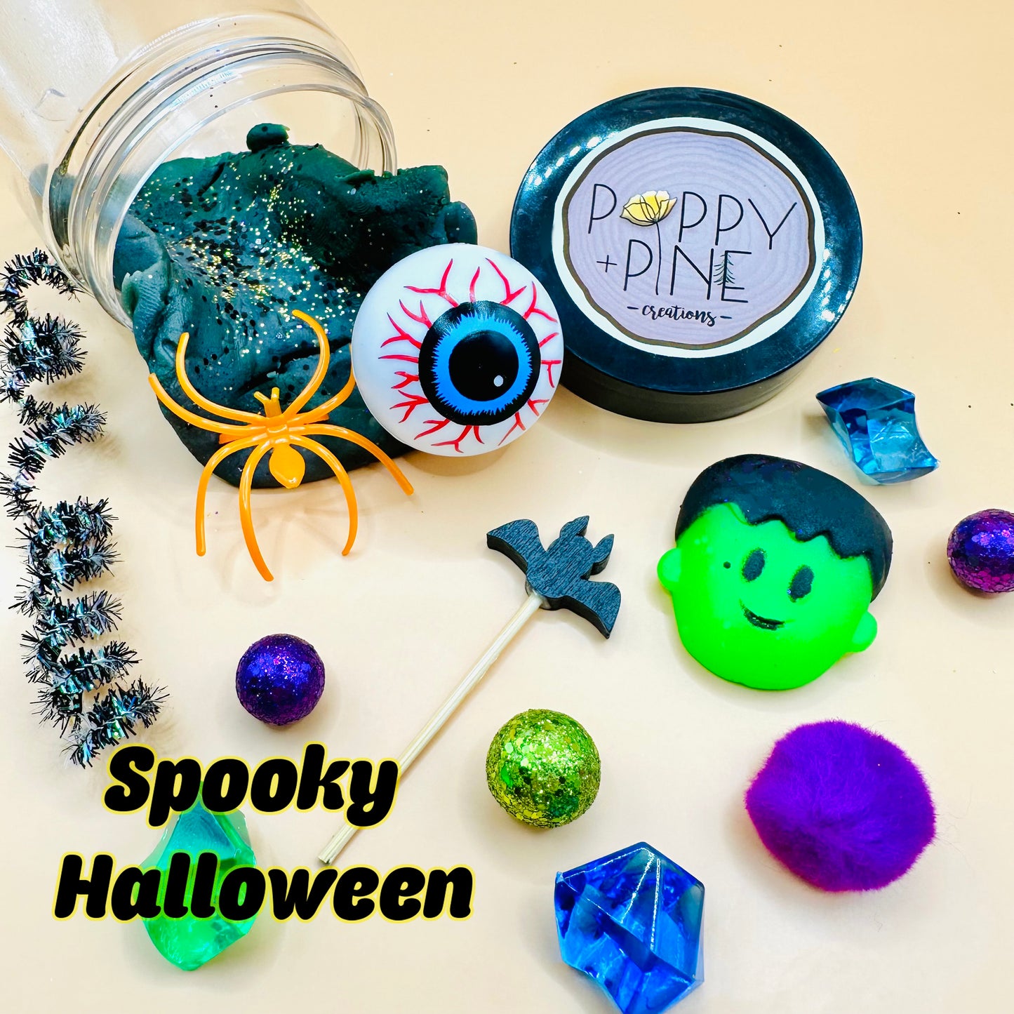 Halloween Playdough Jars Activity Toys Poppy and Pine Creations