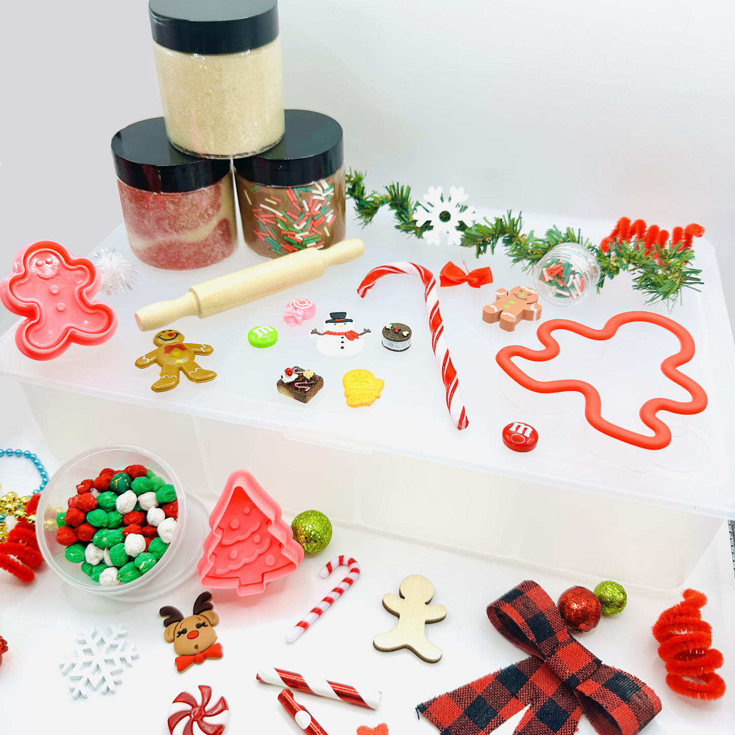 Christmas- Deluxe Christmas Cookie Playdough Sensory Kit Activity Toys Poppy and Pine Creations