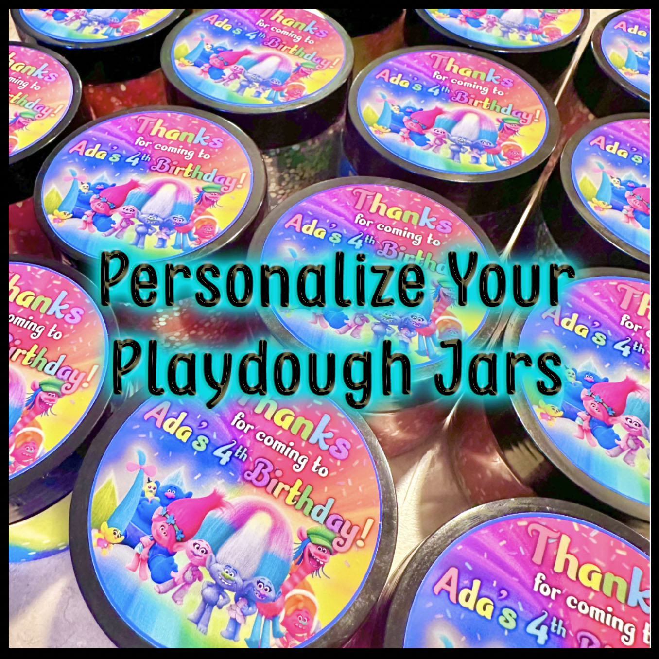 Personalized Playdough Jar Labels Activity Toys Poppy and Pine Creations