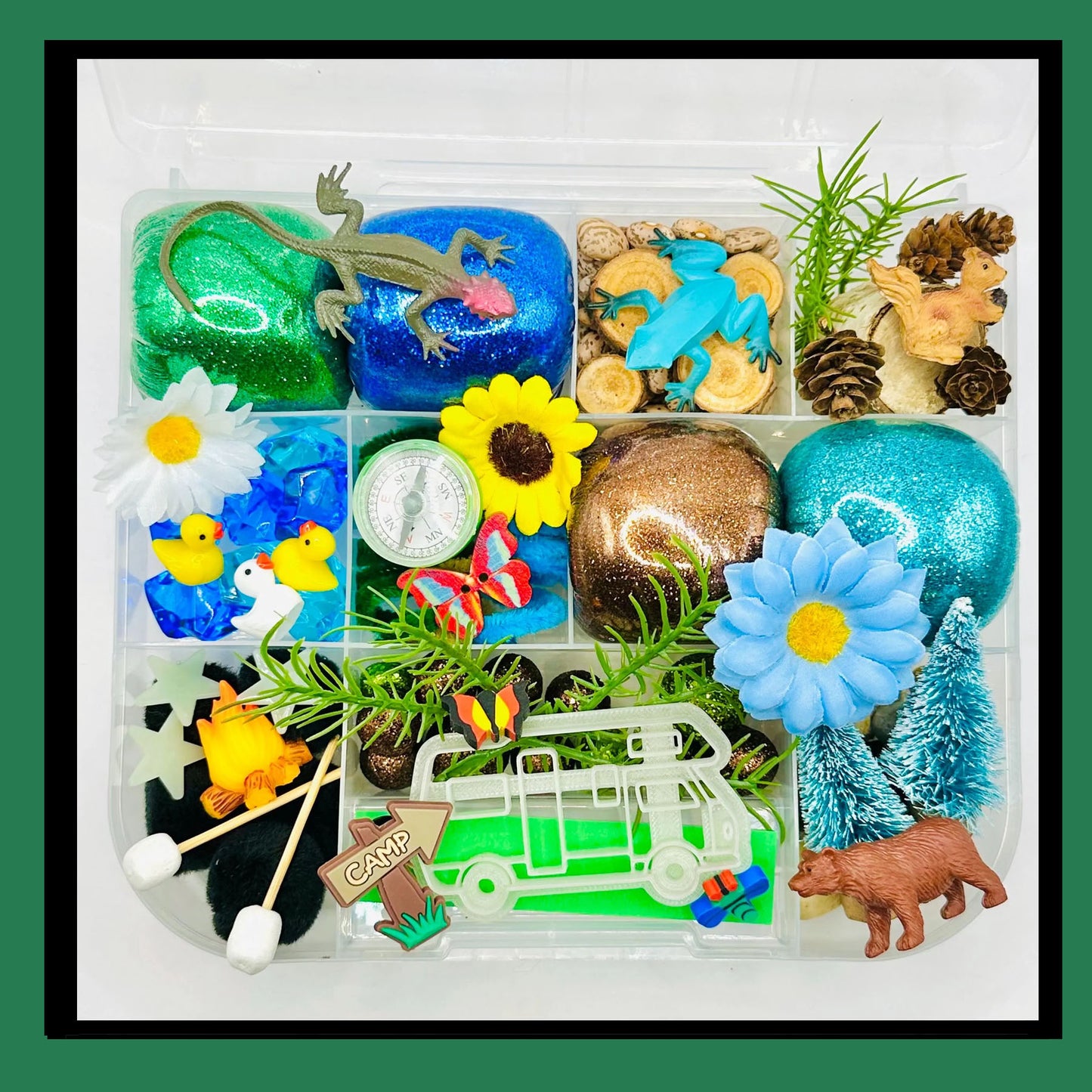 Camping Playdough Sensory Kit Activity Toys Poppy and Pine Creations