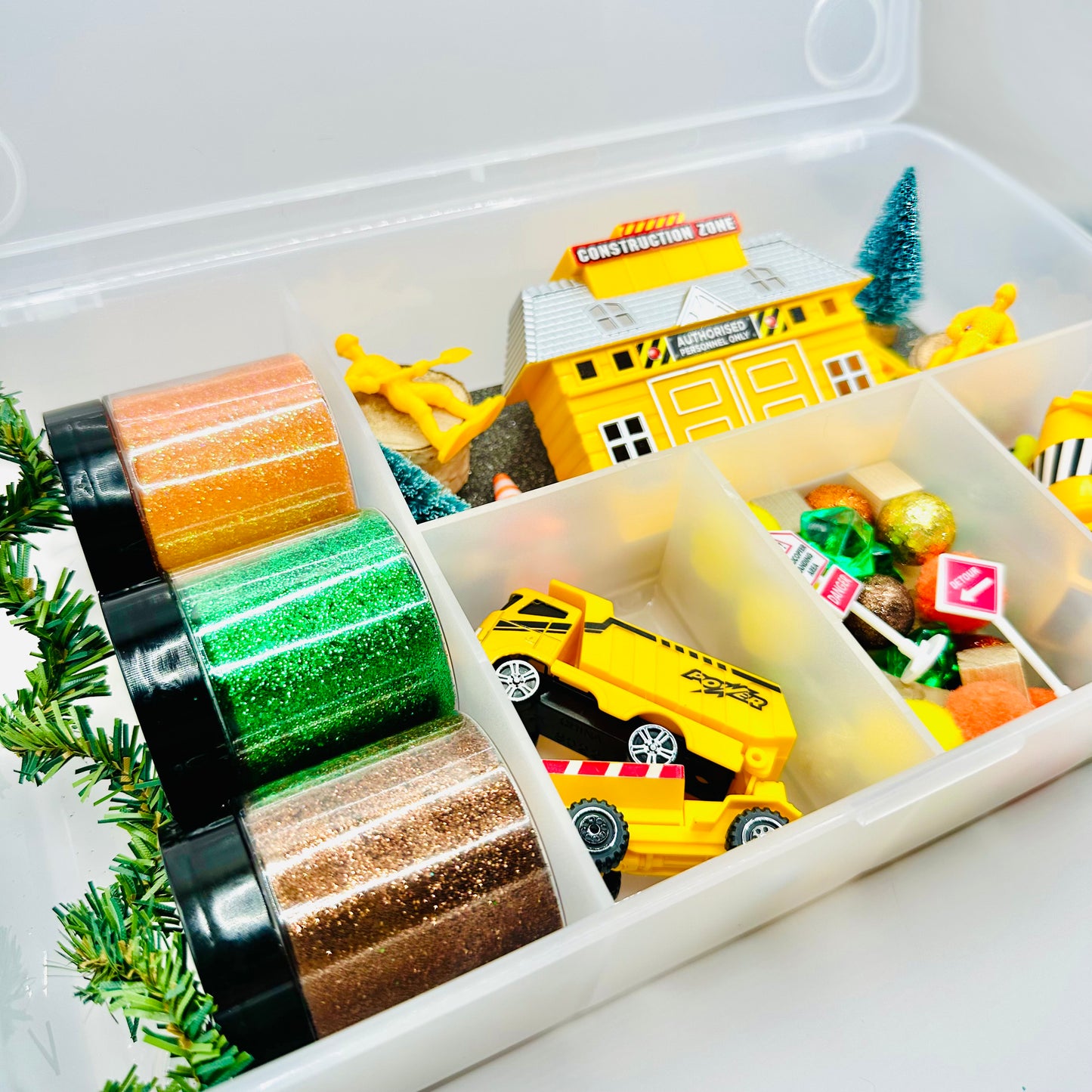 Deluxe Construction Zone Playdough Sensory Kit Activity Toys Poppy and Pine Creations