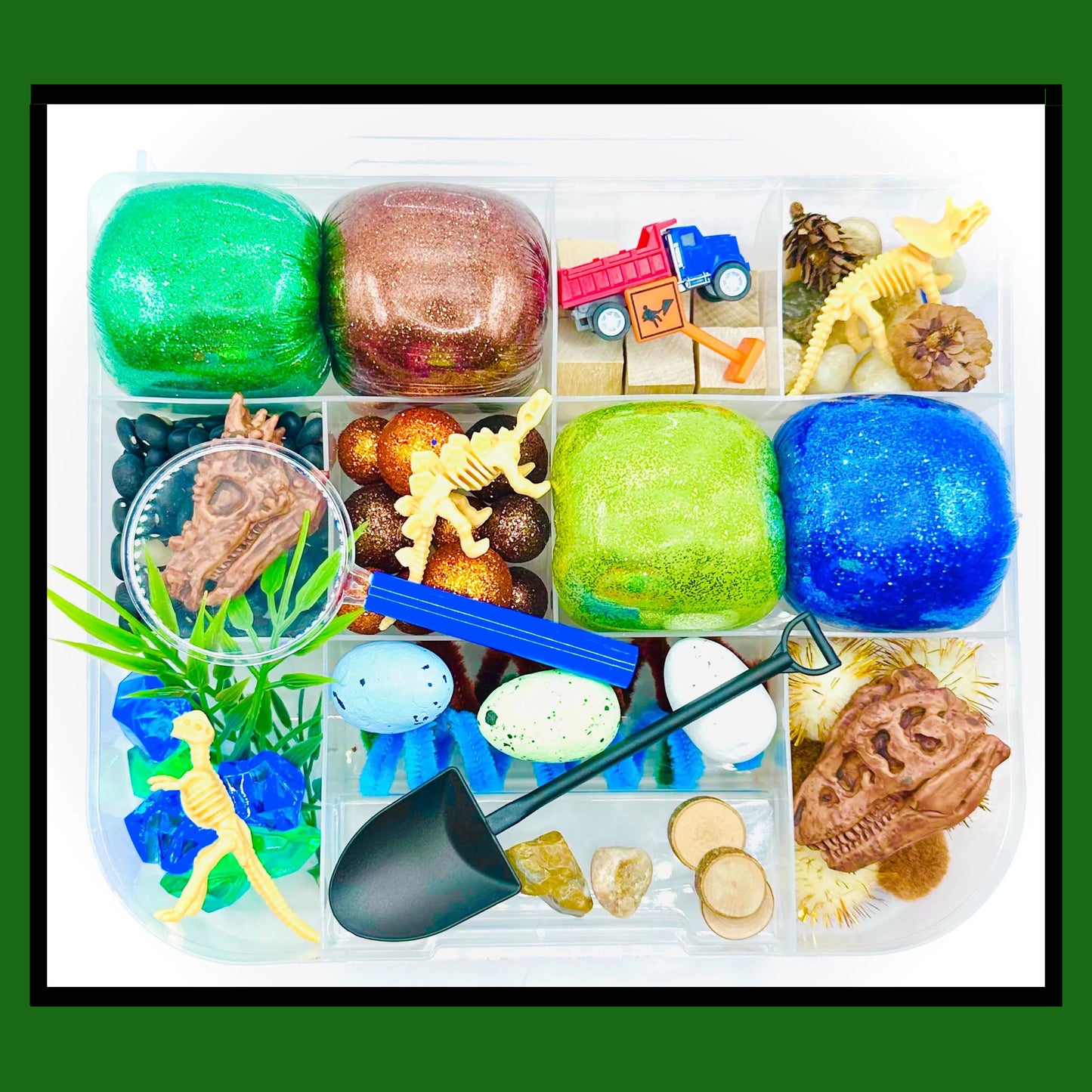 Dinosaur Excavation Playdough Sensory Kit Activity Toys Poppy and Pine Creations