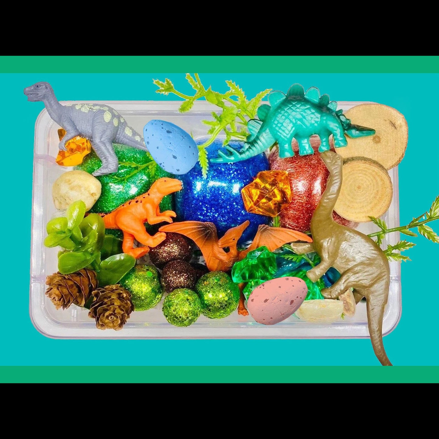 Dinosaur Playdough Sensory Box Activity Toys Poppy and Pine Creations