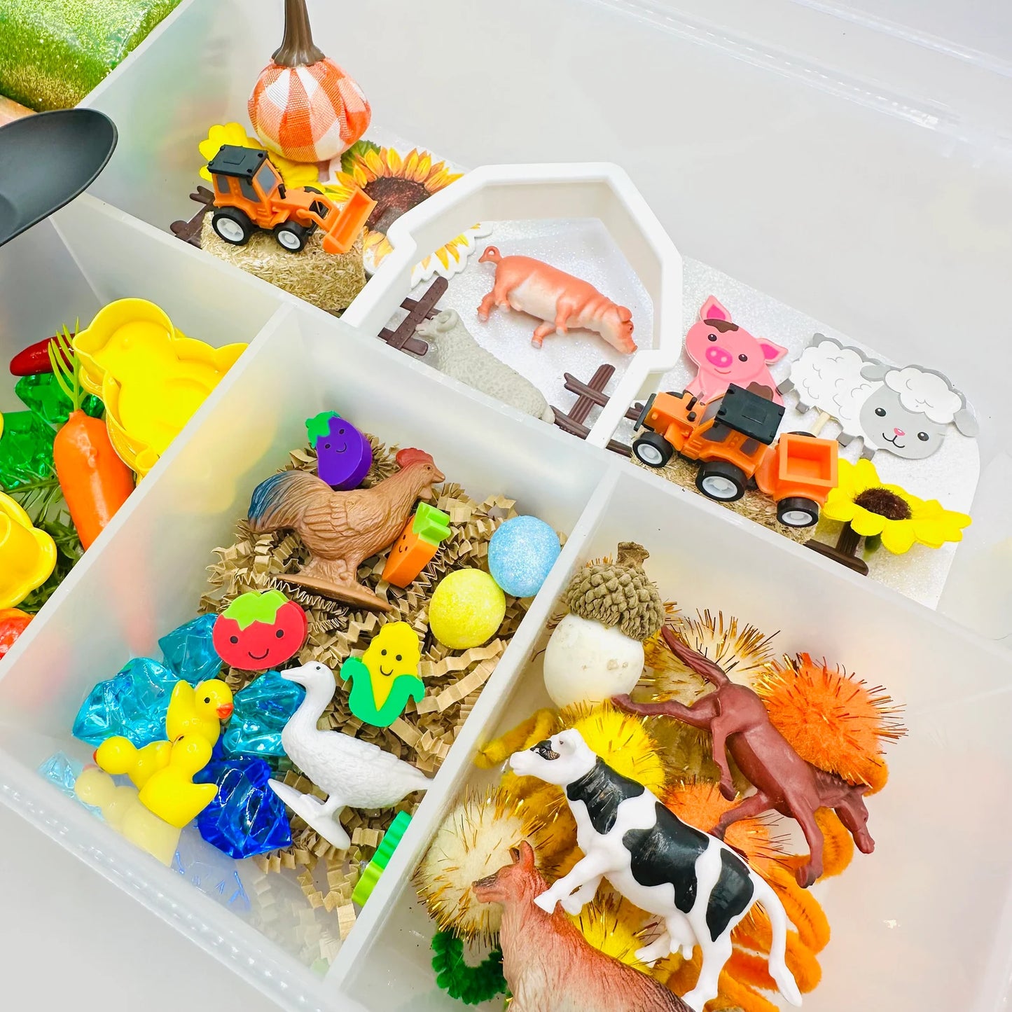 Deluxe Farm Playdough Sensory Kit Activity Toys Poppy and Pine Creations