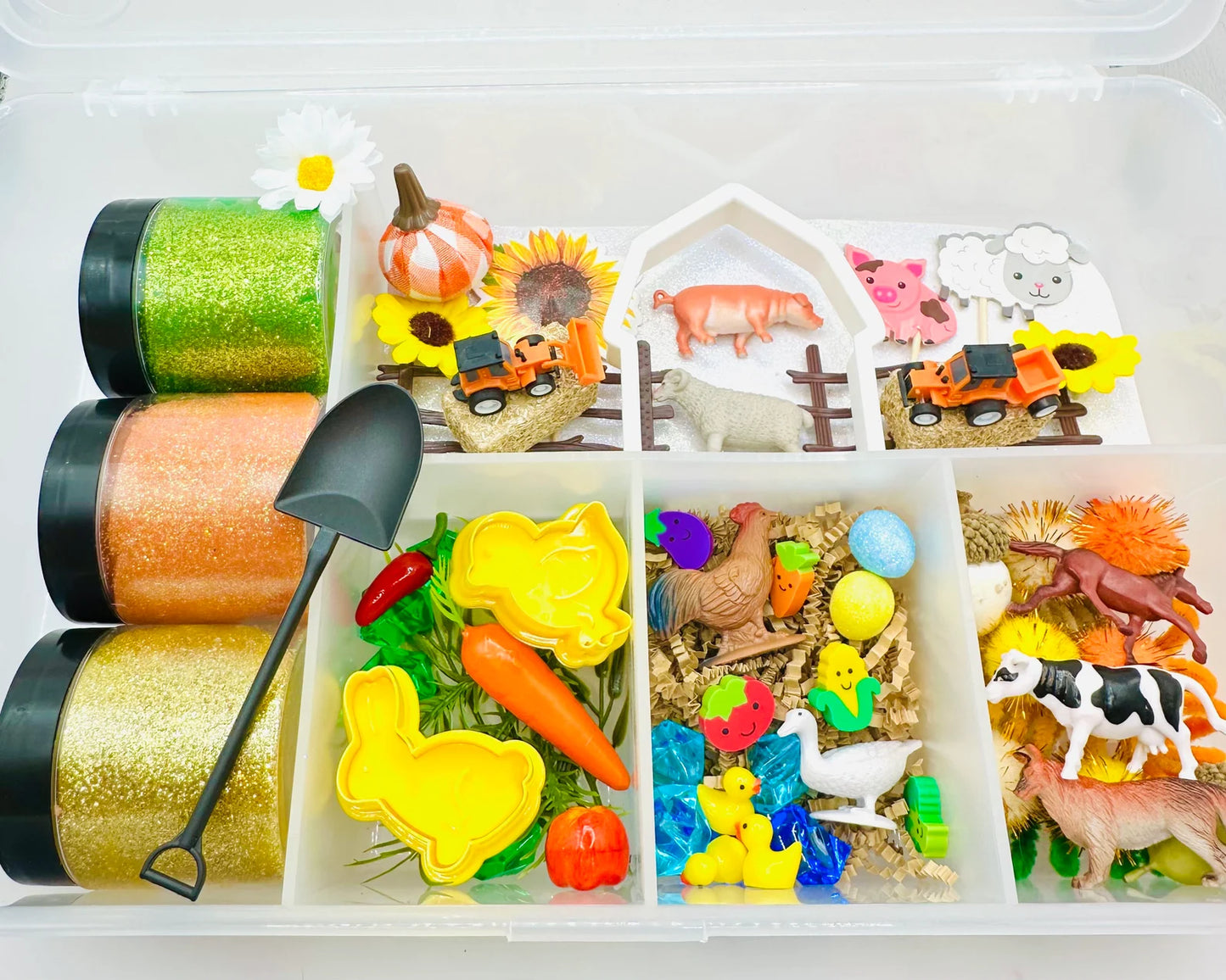 Deluxe Farm Playdough Sensory Kit Activity Toys Poppy and Pine Creations