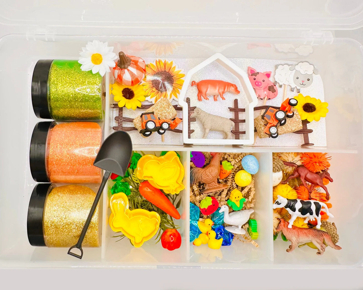 Deluxe Farm Playdough Sensory Kit Activity Toys Poppy and Pine Creations