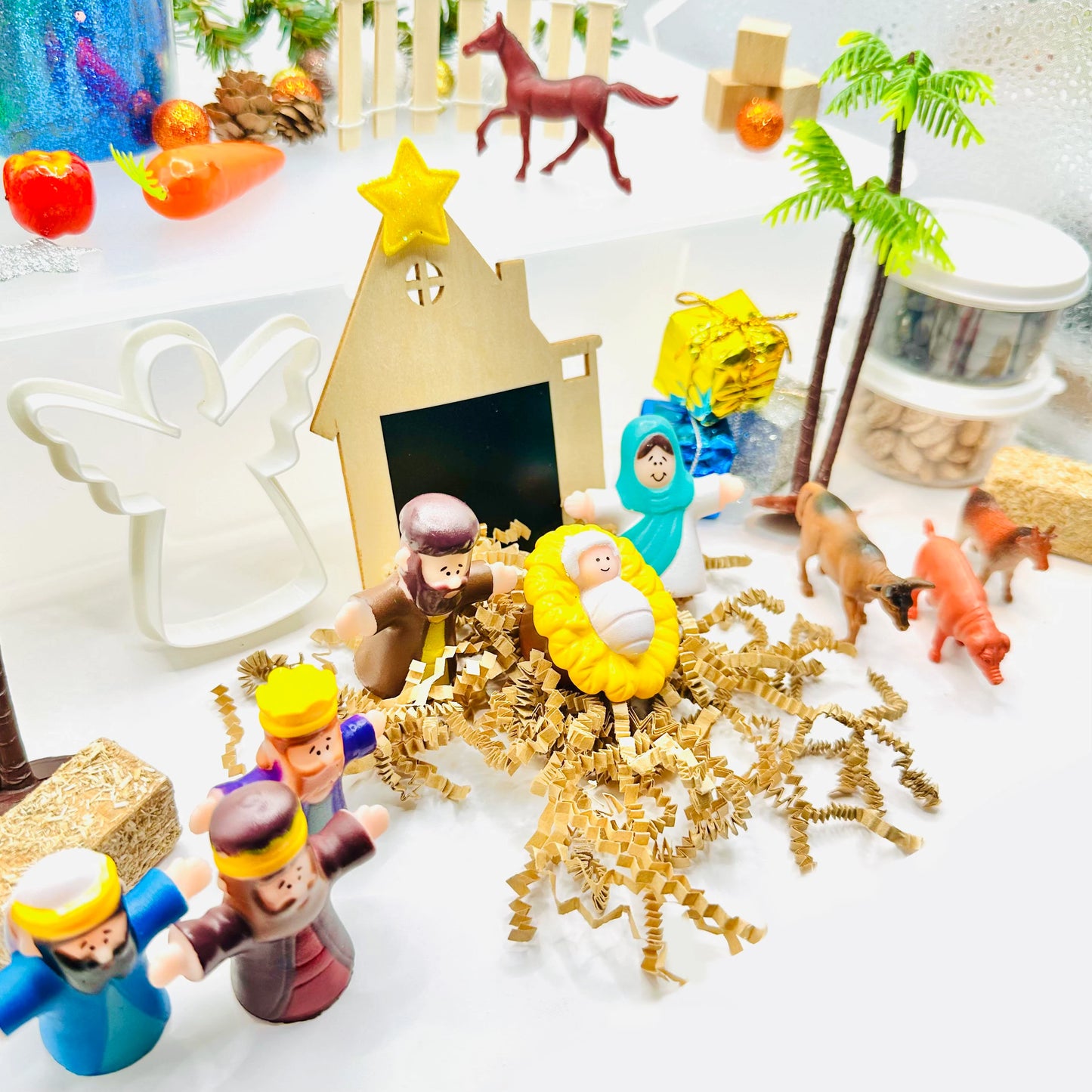Christmas- Deluxe Nativity Playdough Sensory Kit Activity Toys Poppy and Pine Creations