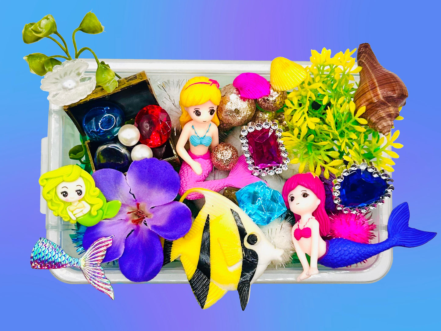 Mermaid Playdough Sensory Box Activity Toys Poppy and Pine Creations