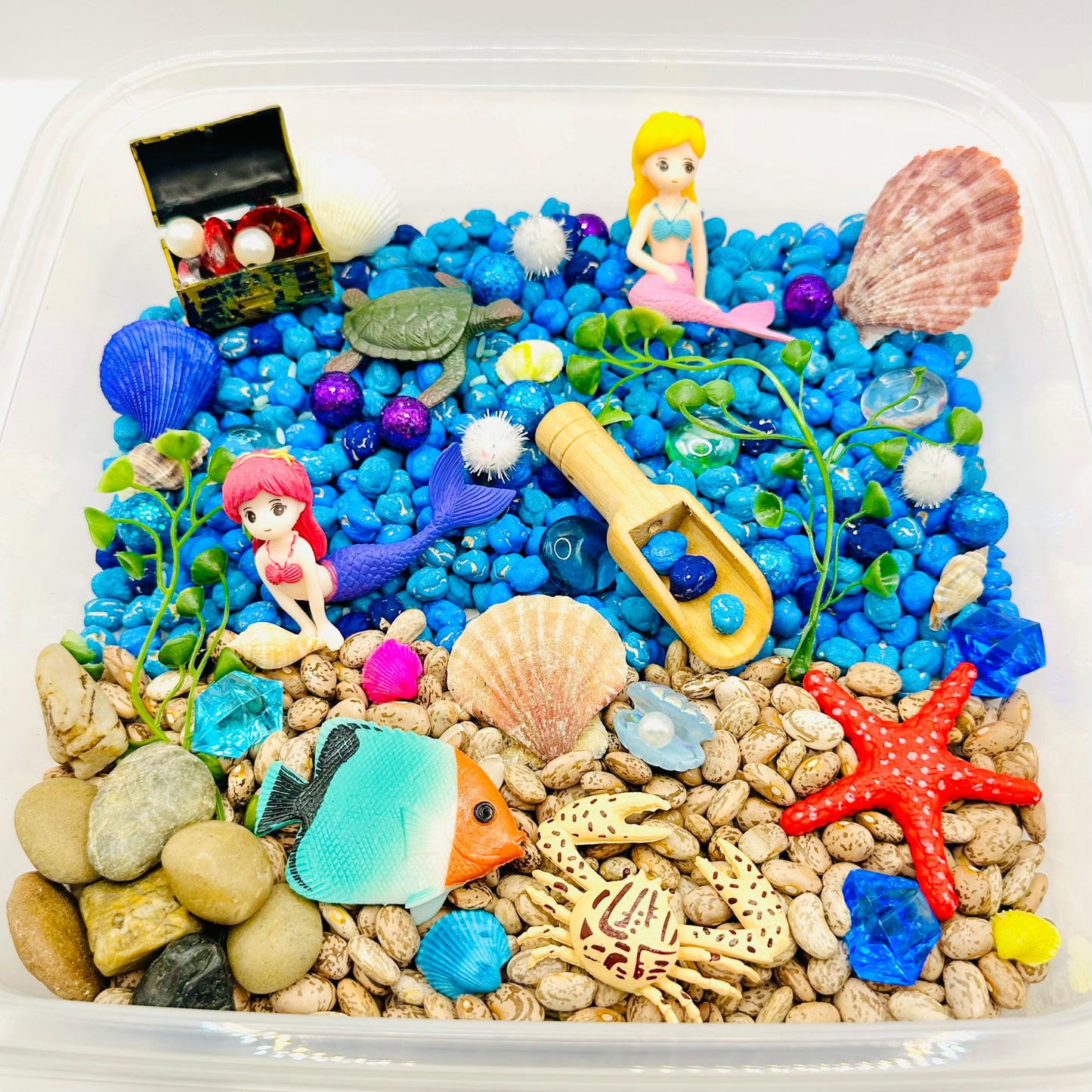 Mermaid Sensory Bin Activity Toys Poppy and Pine Creations   