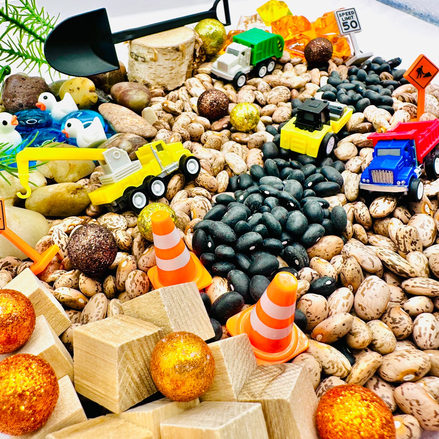 Construction Zone Sensory Bin Activity Toys Poppy and Pine Creations