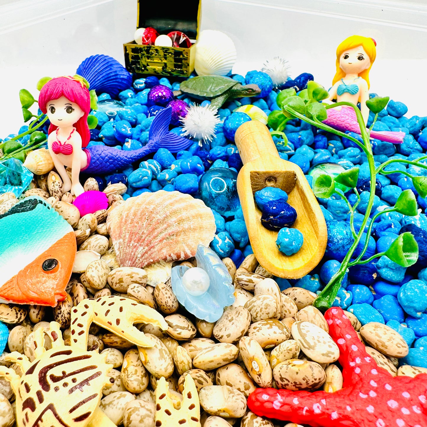 Mermaid Sensory Bin Activity Toys Poppy and Pine Creations   