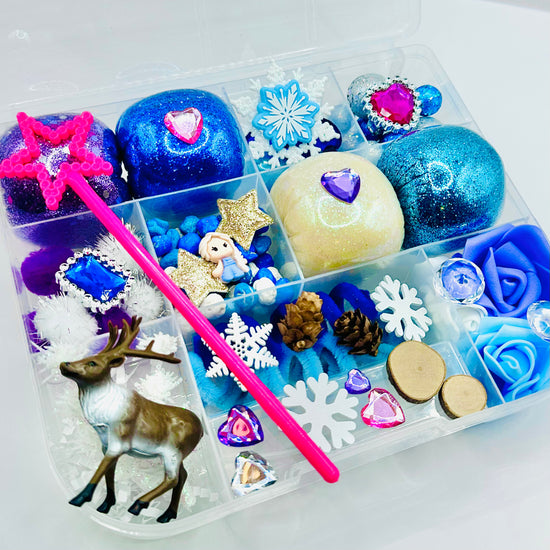 Ice Princess Playdough Sensory Kit Activity Toys Poppy and Pine Creations   