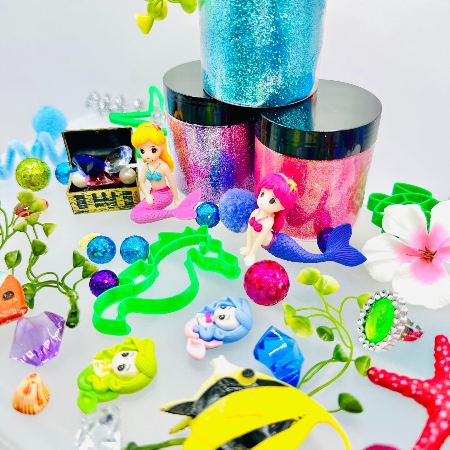 Deluxe Mermaid Playdough Sensory Kit Activity Toys Poppy and Pine Creations