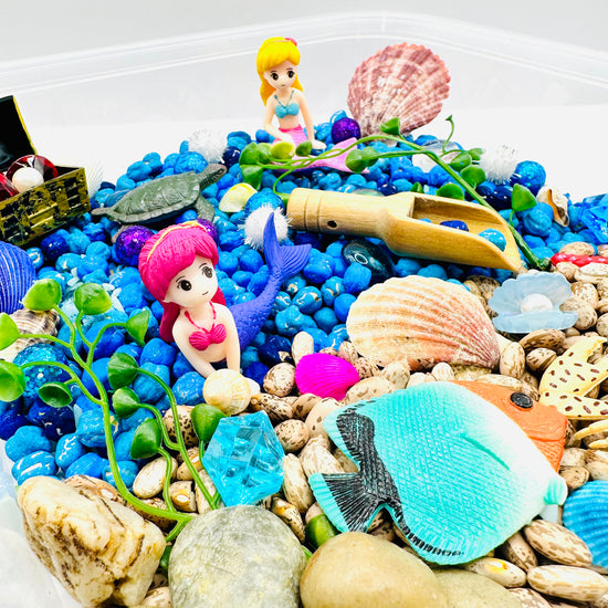 Mermaid Sensory Bin Activity Toys Poppy and Pine Creations   