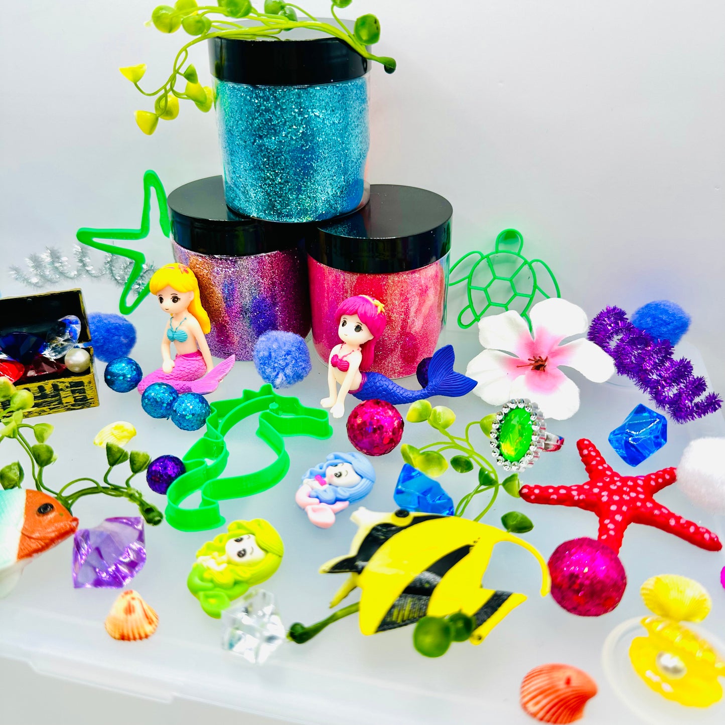 Deluxe Mermaid Playdough Sensory Kit Activity Toys Poppy and Pine Creations