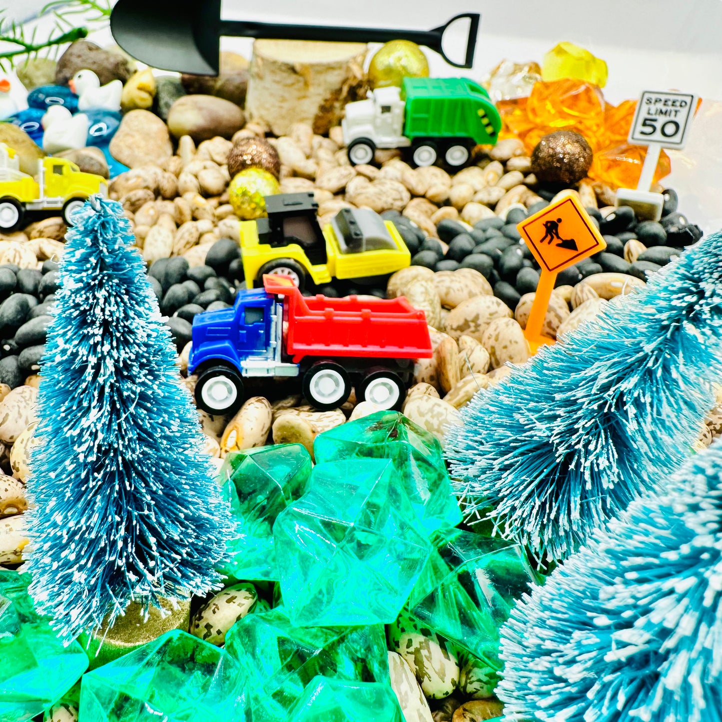 Construction Zone Sensory Bin Activity Toys Poppy and Pine Creations