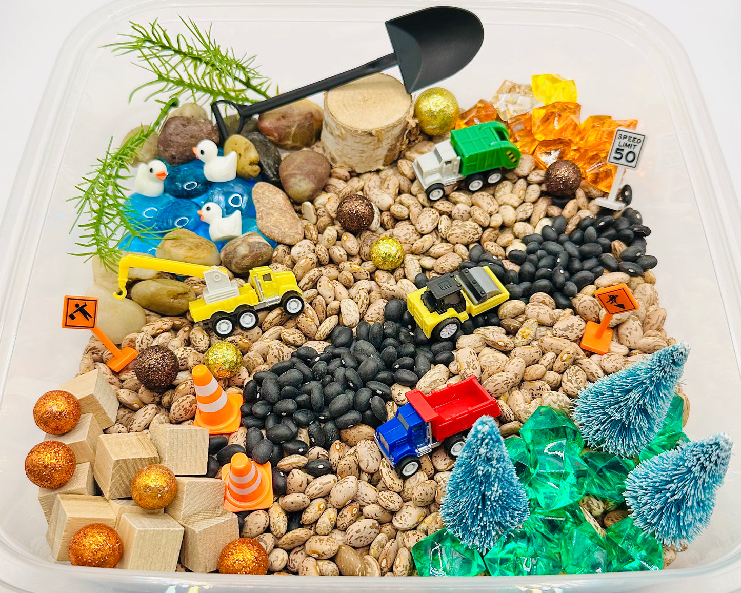 Construction Zone Sensory Bin Activity Toys Poppy and Pine Creations