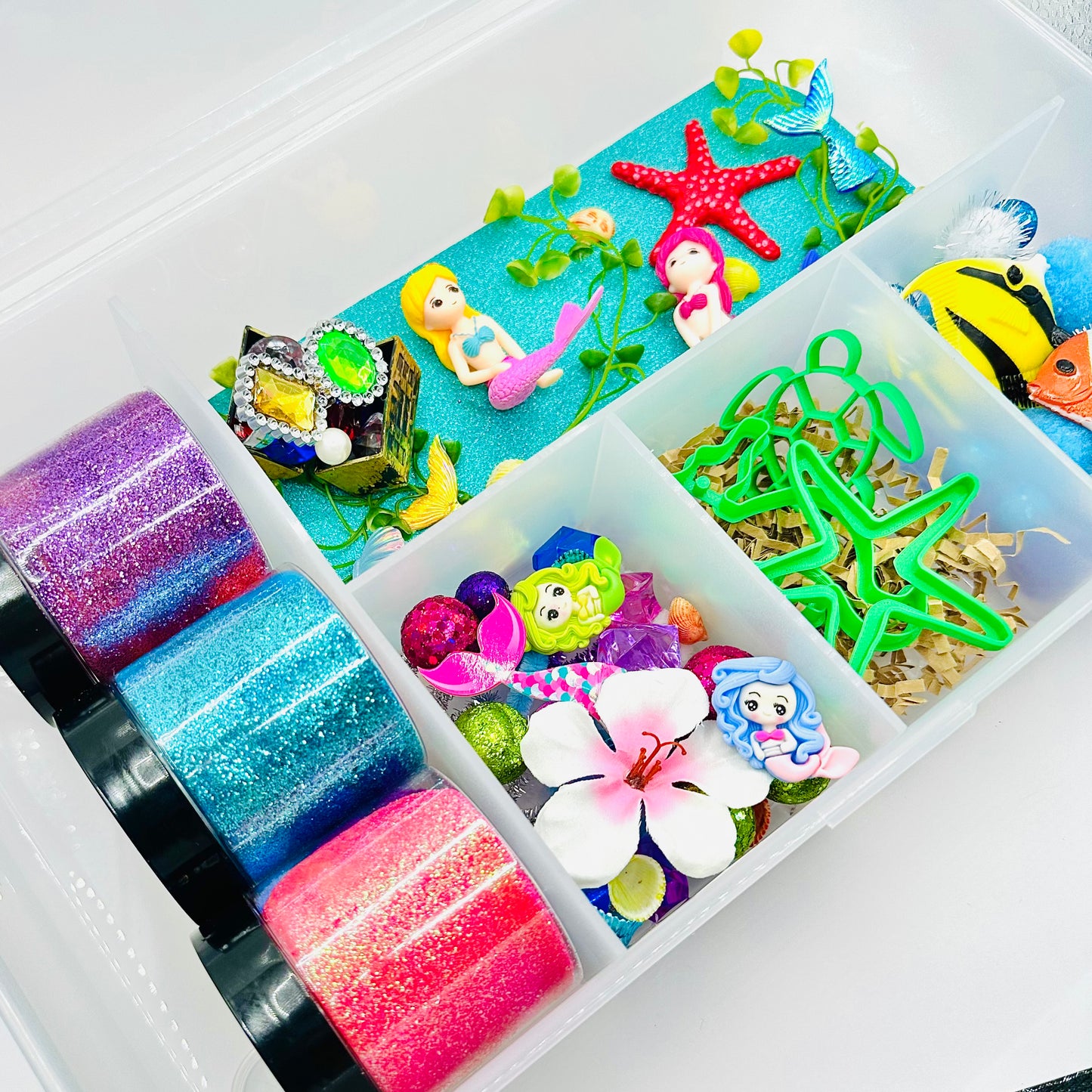 Deluxe Mermaid Playdough Sensory Kit Activity Toys Poppy and Pine Creations