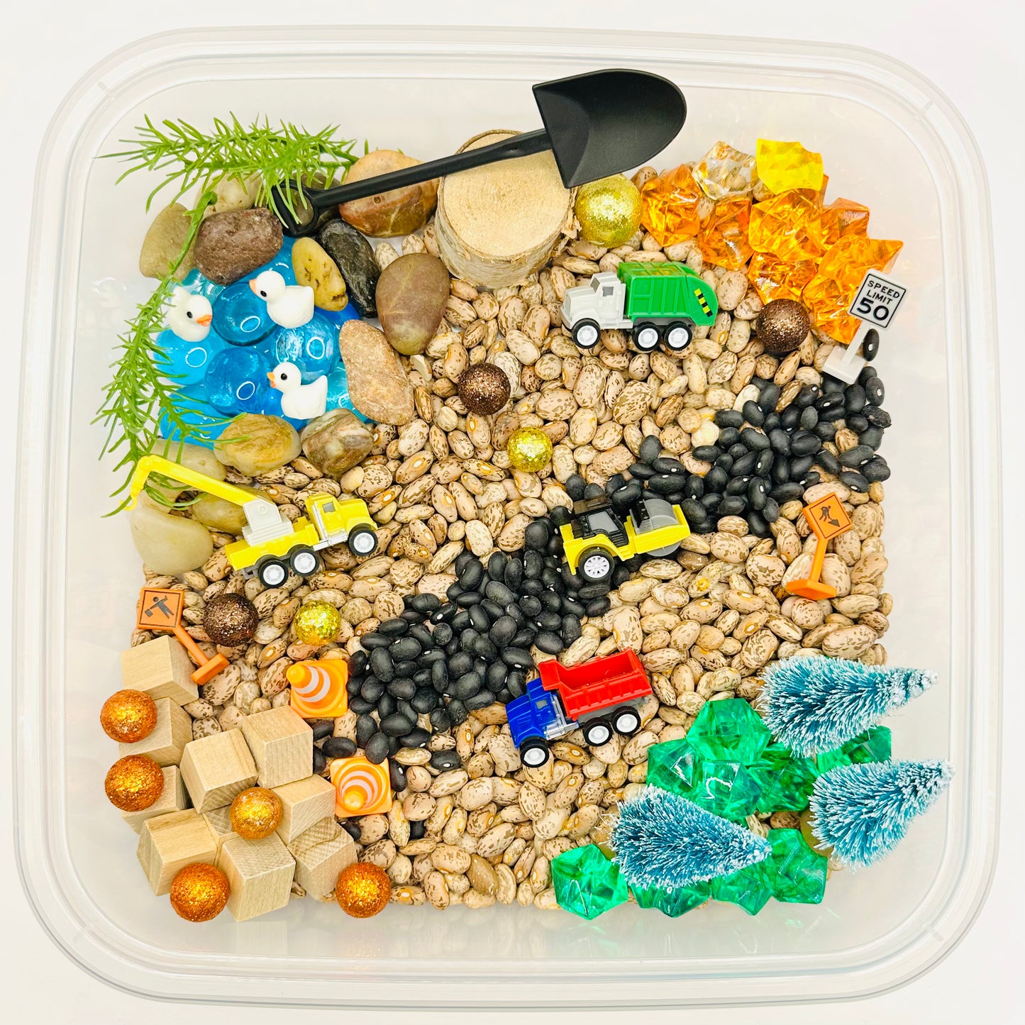 Construction Zone Sensory Bin Activity Toys Poppy and Pine Creations
