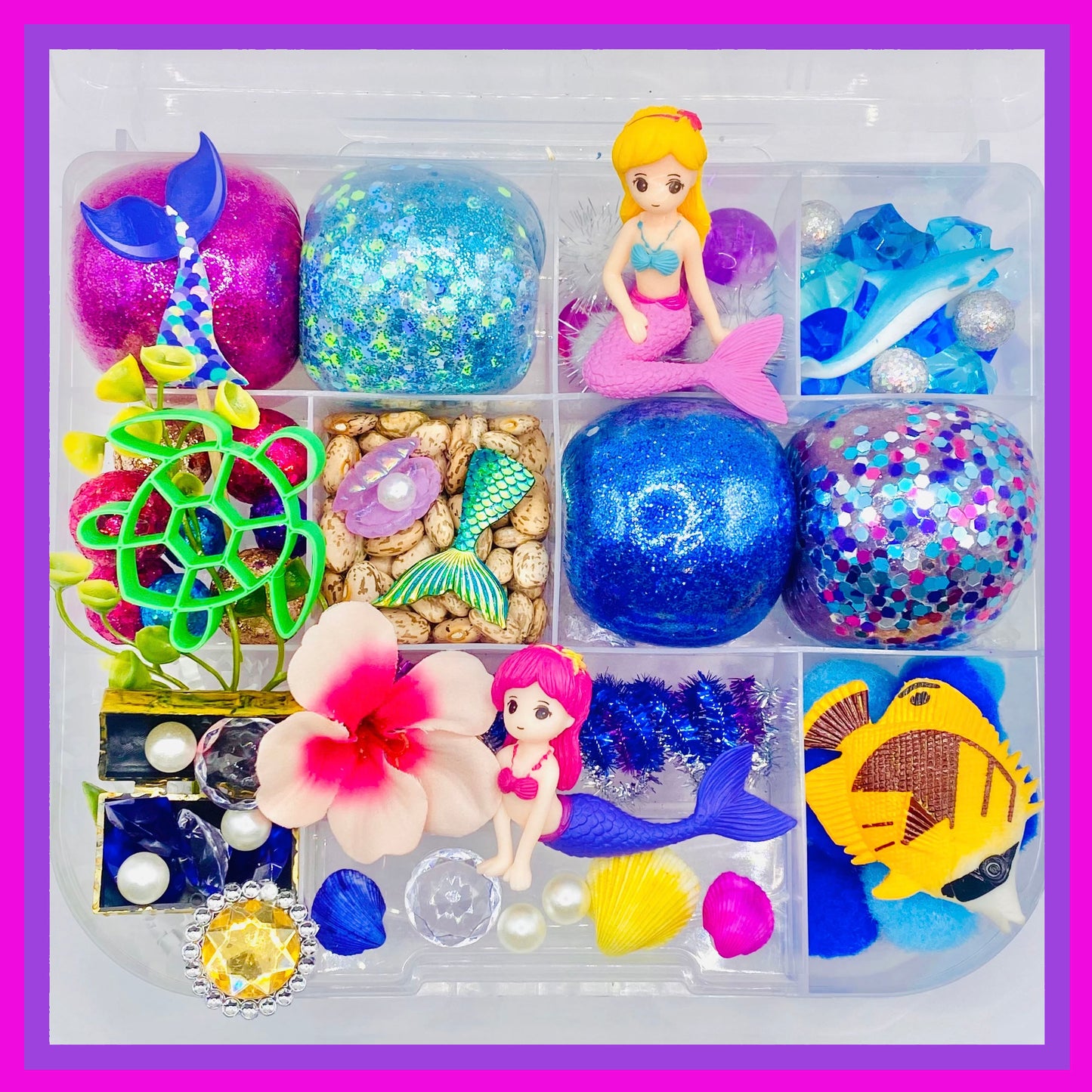 Mermaid Playdough Sensory Kit Activity Toys Poppy and Pine Creations