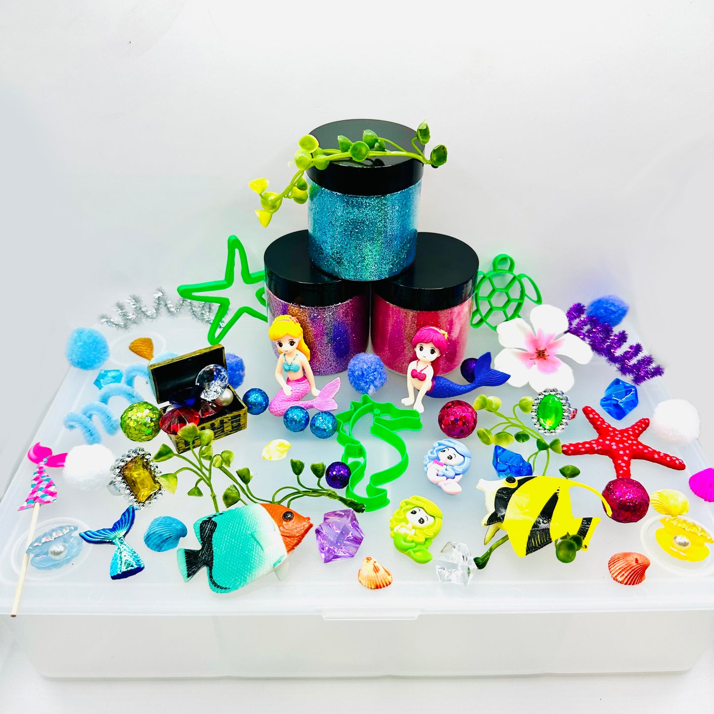 Deluxe Mermaid Playdough Sensory Kit Activity Toys Poppy and Pine Creations