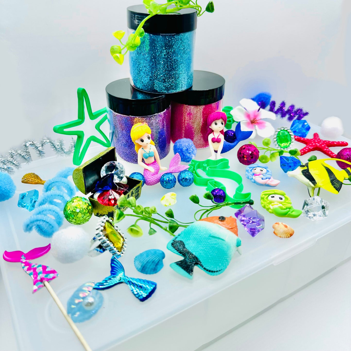 Deluxe Mermaid Playdough Sensory Kit Activity Toys Poppy and Pine Creations