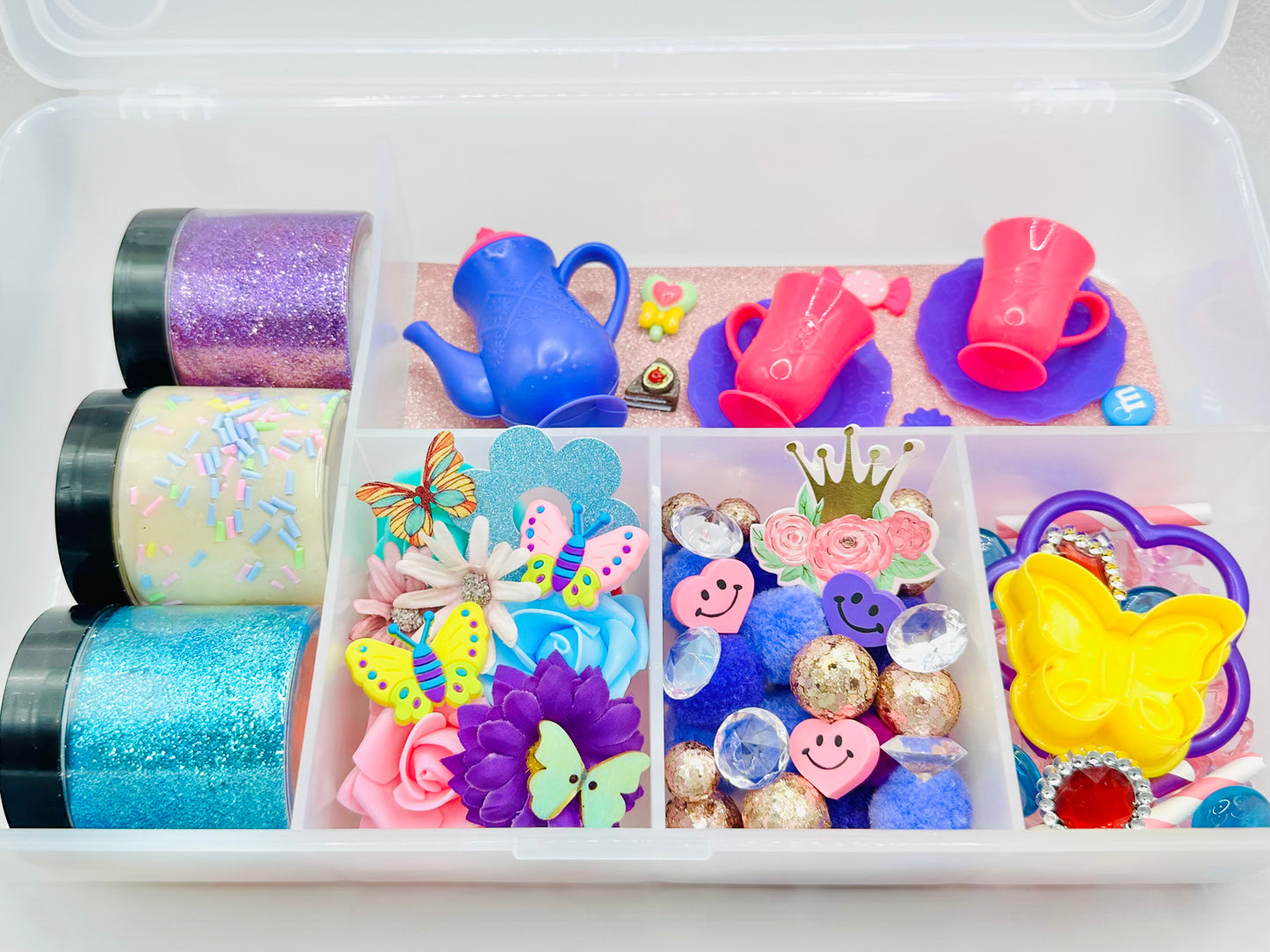 Deluxe Tea Party Playdough Sensory Kit Activity Toys Poppy and Pine Creations