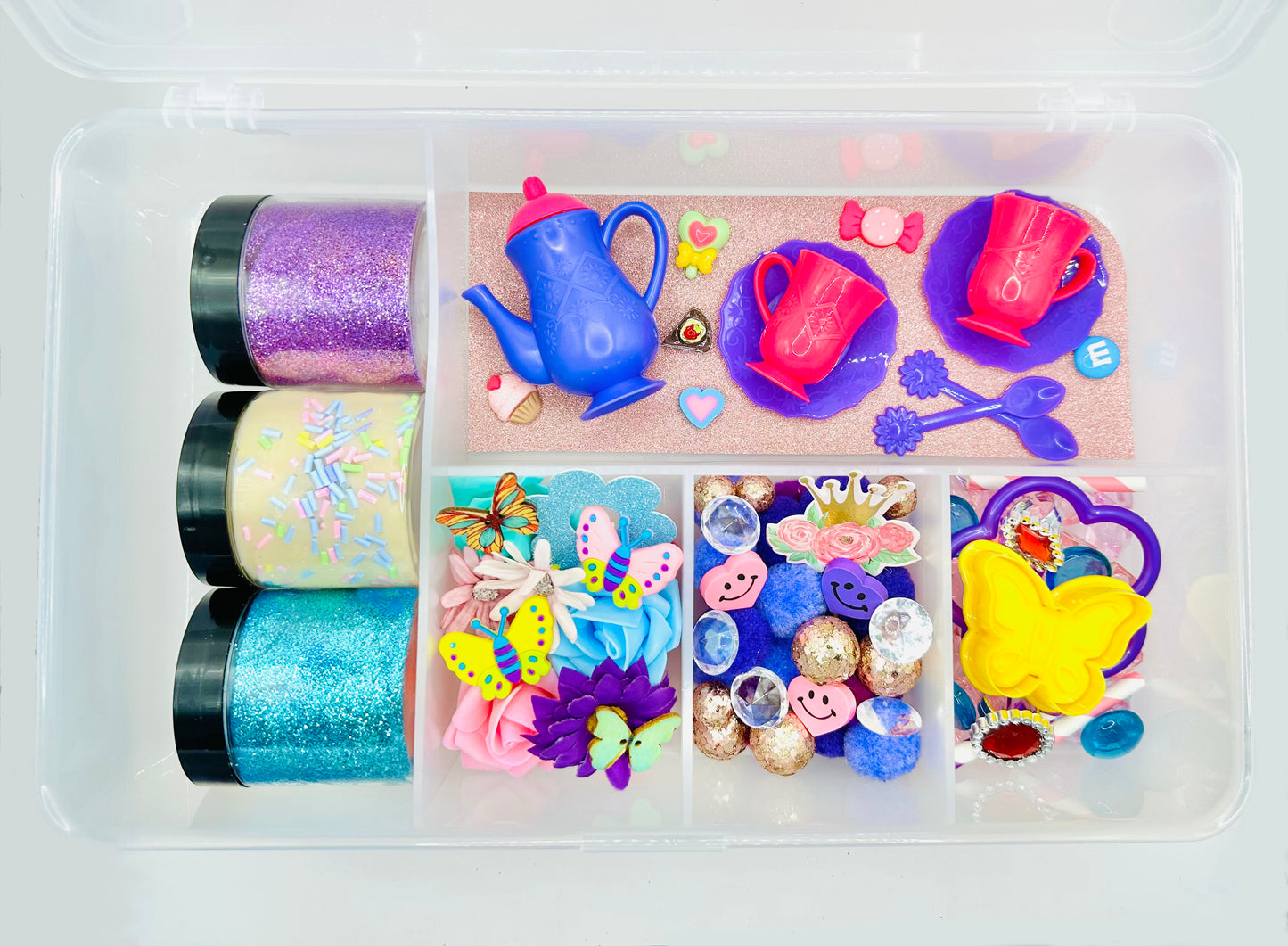 Deluxe Tea Party Playdough Sensory Kit Activity Toys Poppy and Pine Creations