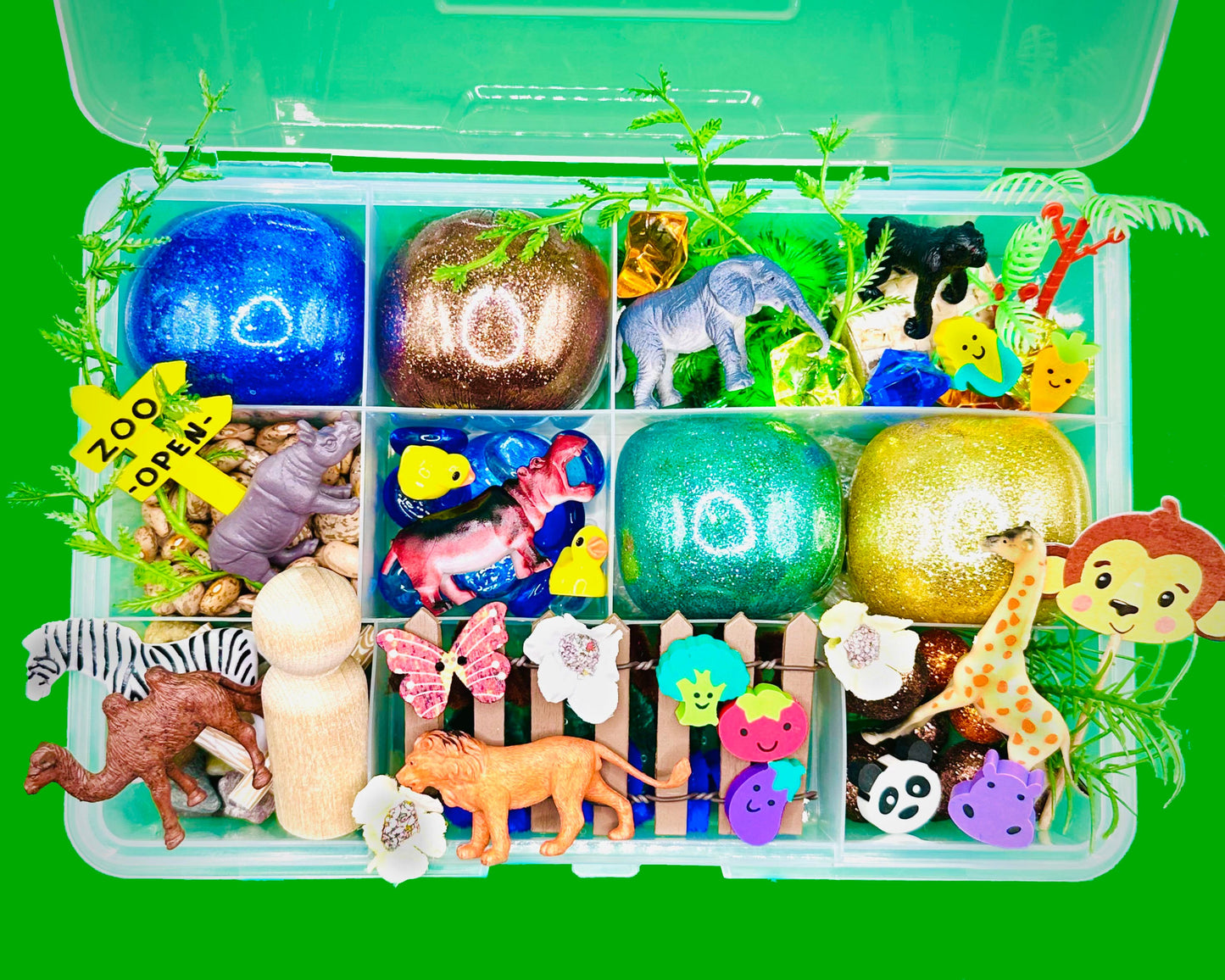 Zoo Playdough Sensory Kit Activity Toys Poppy and Pine Creations