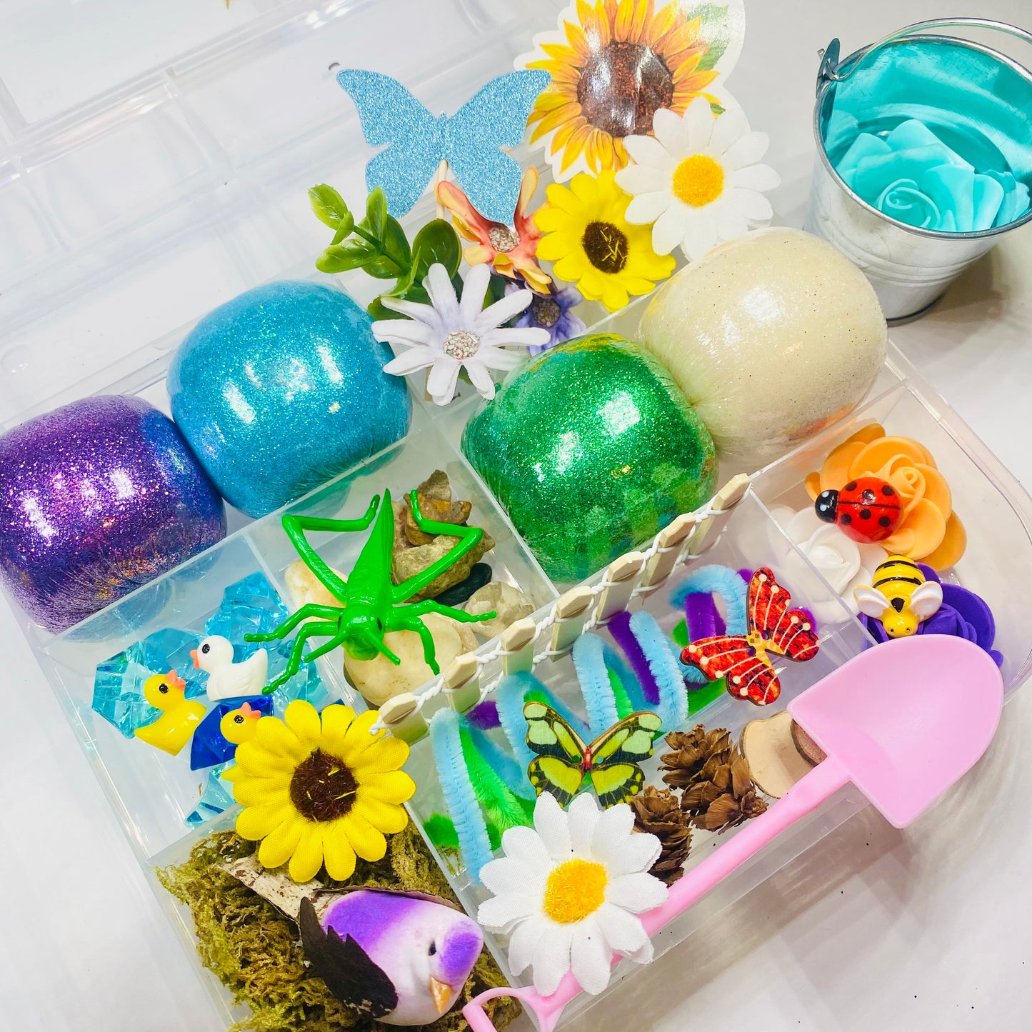 Flower Garden Playdough Sensory Kit Activity Toys Poppy and Pine Creations