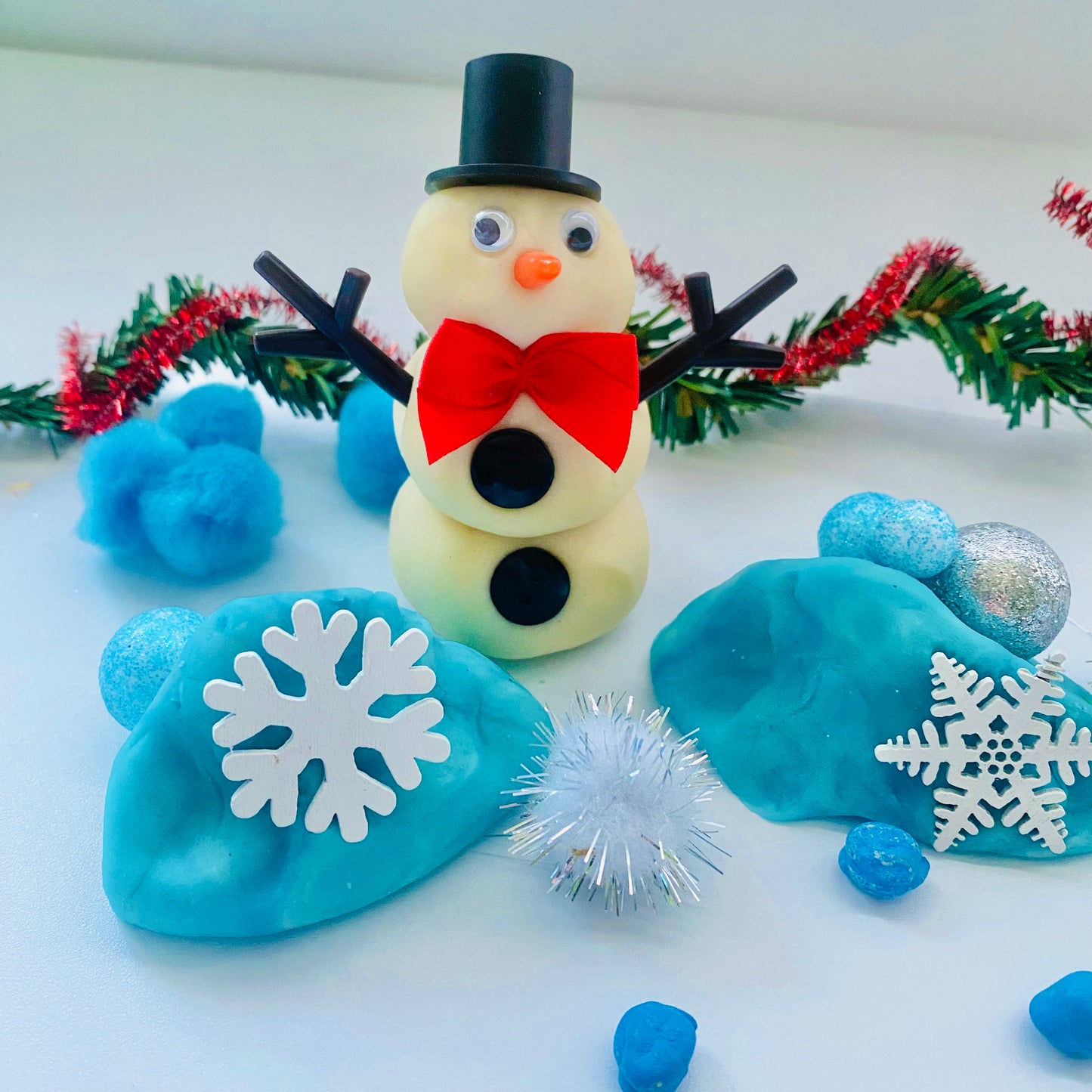 Winter- Snow Day Playdough Sensory Kit Activity Toys Poppy and Pine Creations
