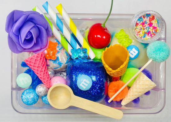 Ice Cream Shop Playdough Sensory Box Activity Toys Poppy and Pine Creations   