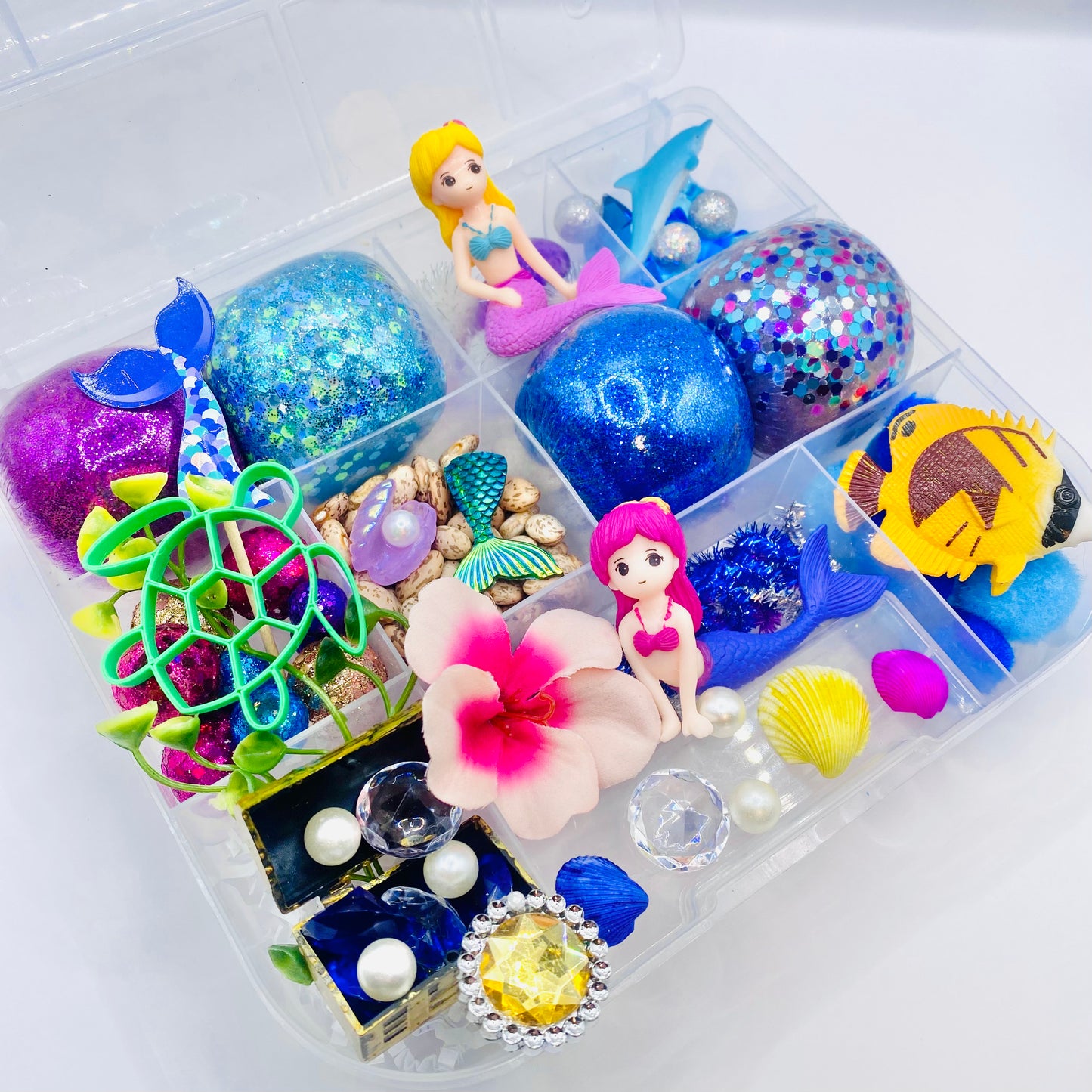 Mermaid Playdough Sensory Kit Activity Toys Poppy and Pine Creations   