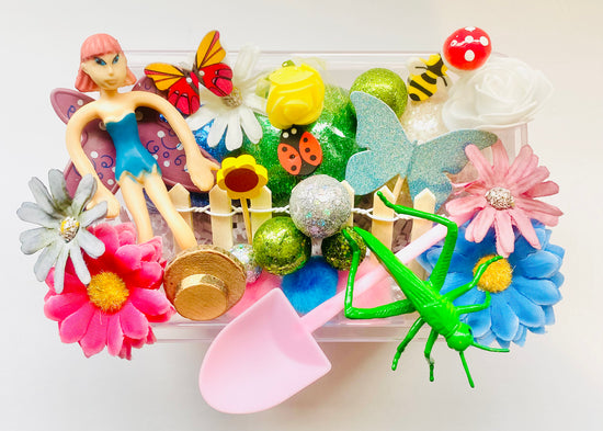 Fairy Garden Playdough Sensory Box Activity Toys Poppy and Pine Creations   