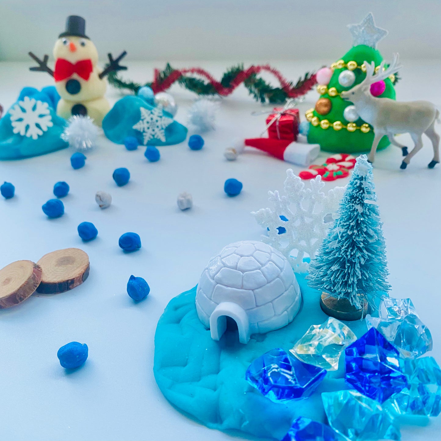 Winter- Snow Day Playdough Sensory Kit Activity Toys Poppy and Pine Creations