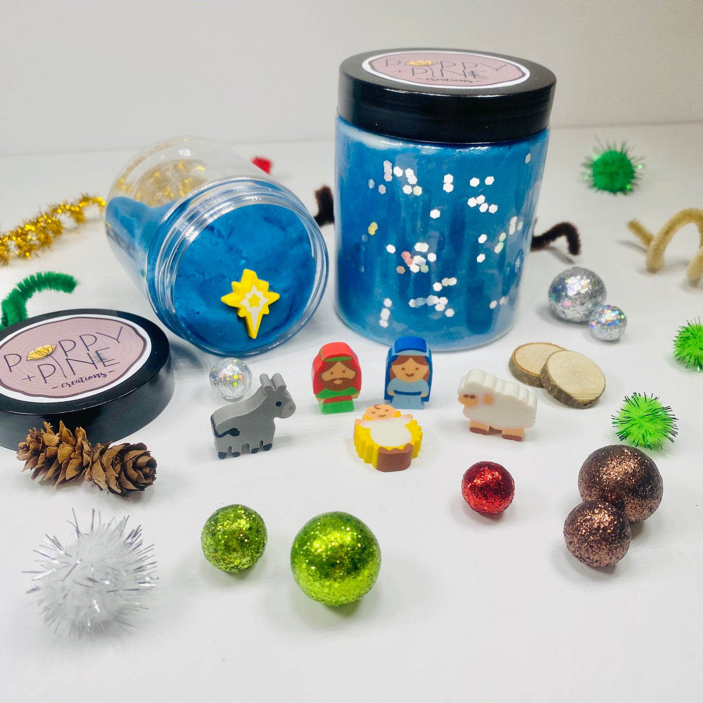 Christmas- Nativity Playdough Jar Activity Toys Poppy and Pine Creations