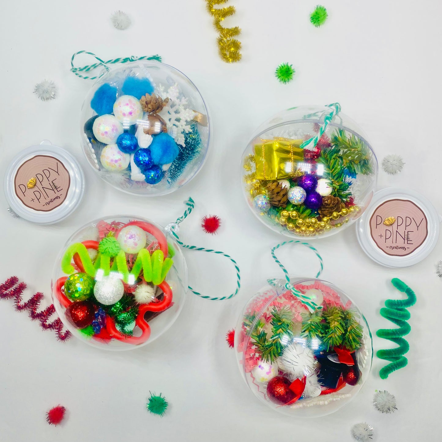 Christmas Playdough Ornament Kits Activity Toys Poppy and Pine Creations