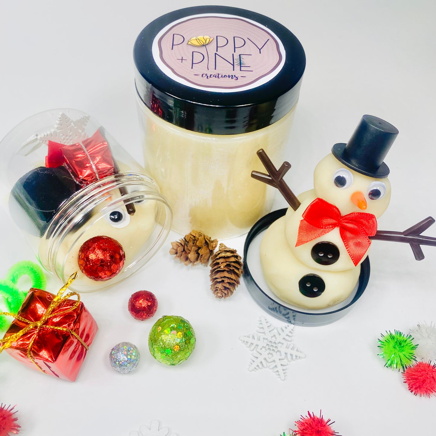 Winter- Snowman Playdough Jar Activity Toys Poppy and Pine Creations