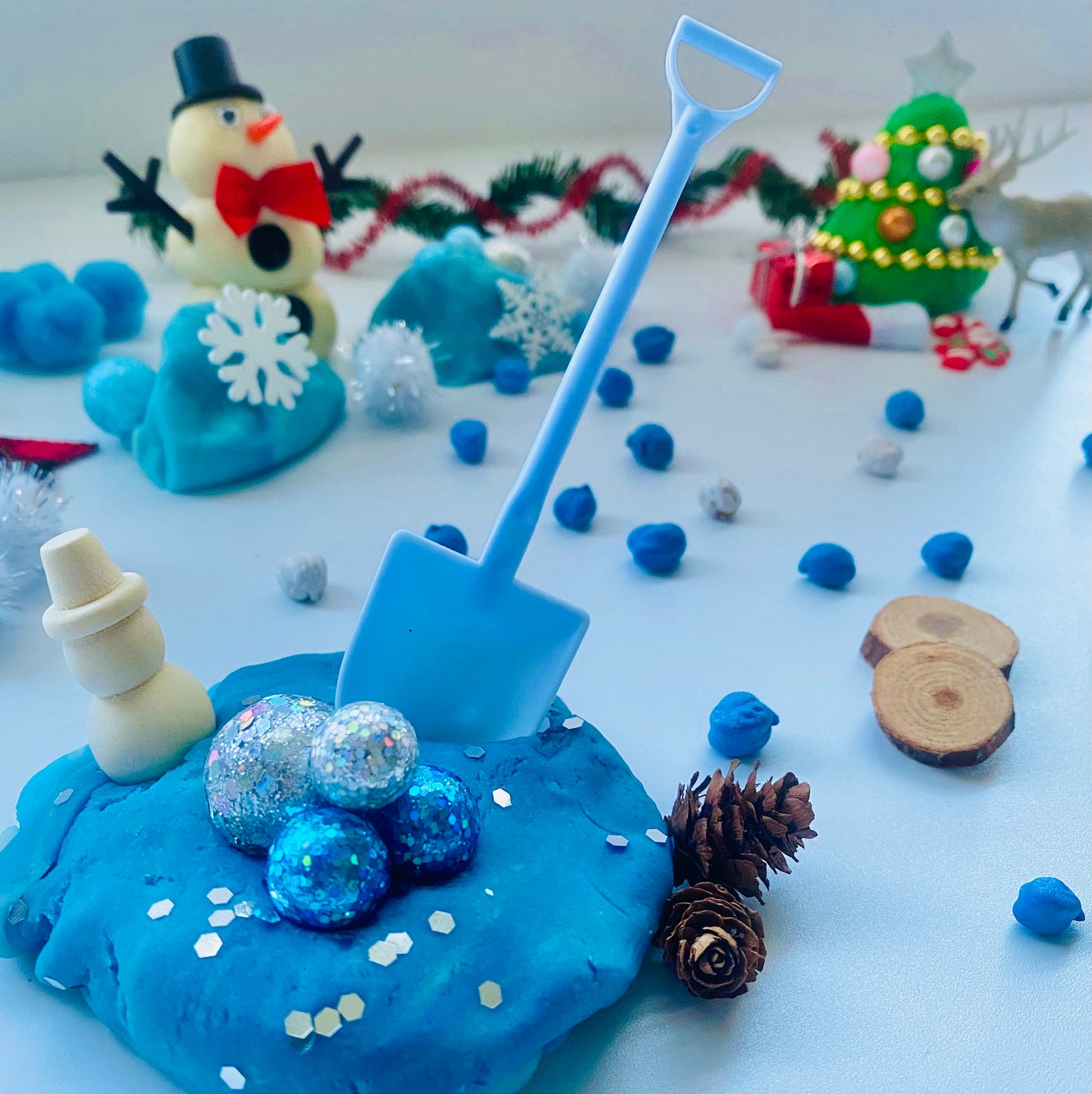 Winter- Snow Day Playdough Sensory Kit Activity Toys Poppy and Pine Creations