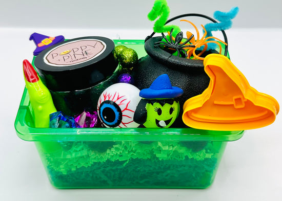 Load image into Gallery viewer, Mid-sized Witches Brew Playdough Sensory Kit Activity Toys Poppy and Pine Creations   
