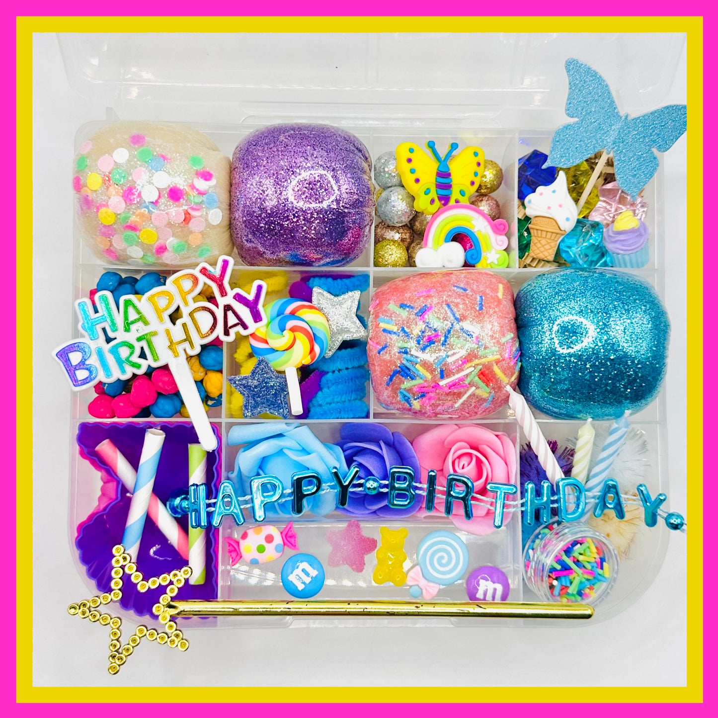 Birthday Girl Playdough Sensory Kit Activity Toys Poppy and Pine Creations   