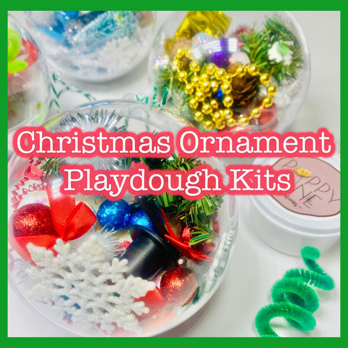 Christmas Playdough Ornament Kits Activity Toys Poppy and Pine Creations   