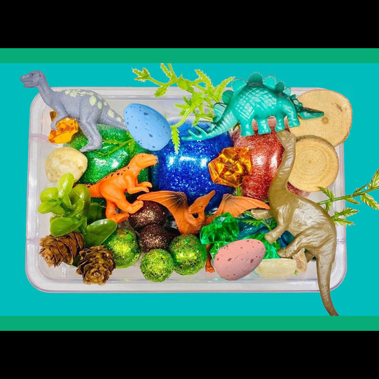 Dinosaur Playdough Sensory Box Activity Toys Poppy and Pine Creations   