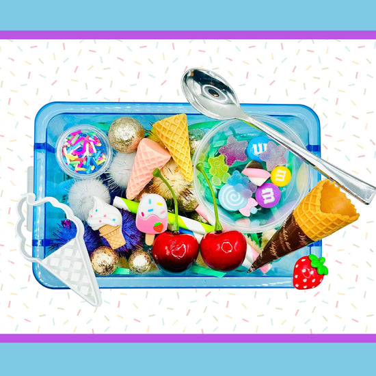 Ice Cream Shop Playdough Sensory Box Activity Toys Poppy and Pine Creations   