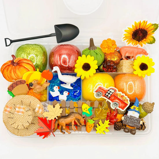 Fall Harvest Playdough Sensory Kit Activity Toys Poppy and Pine Creations   