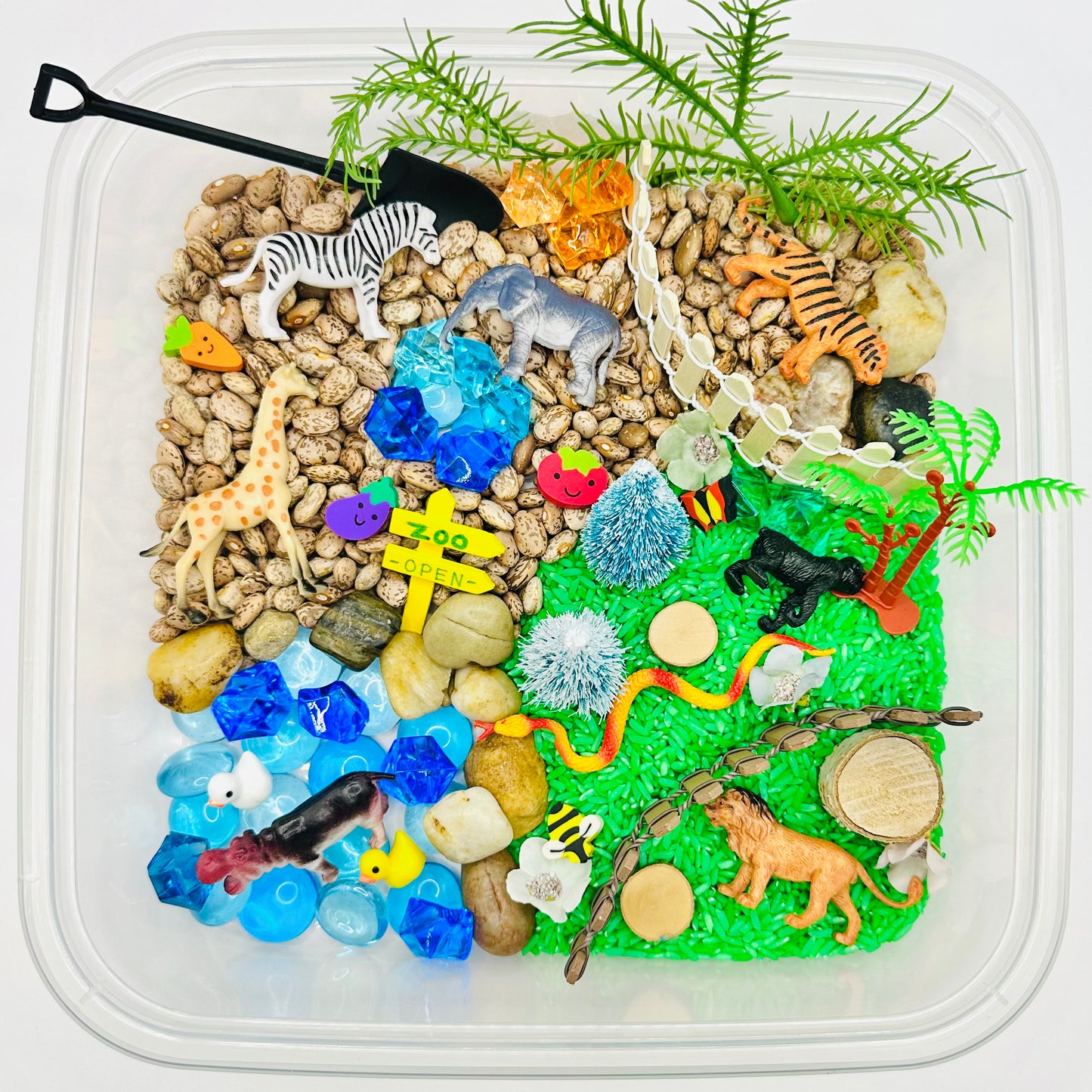Load image into Gallery viewer, Zoo Sensory Bin Activity Toys Poppy and Pine Creations   
