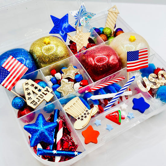 Load image into Gallery viewer, America! Playdough Sensory Kit Activity Toys Poppy and Pine Creations   
